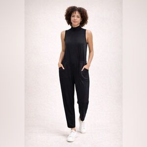 Smash + Tess Black Bamboo Rayon Sleeveless Jumpsuit Size M Casual Comfy Relaxed